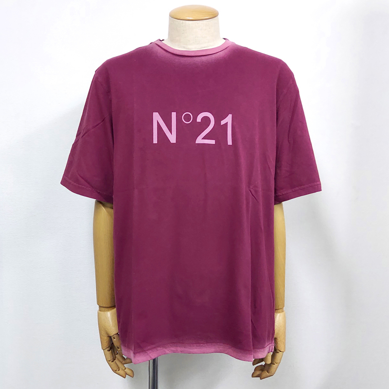 ヌメロ ヴェントゥーノ N°21 新品 半袖 Tシャツ F031 4203 3676 XL ワイン 赤紫 丸首 クルーネック 並行輸入品 クリックポストで送料無料_画像1