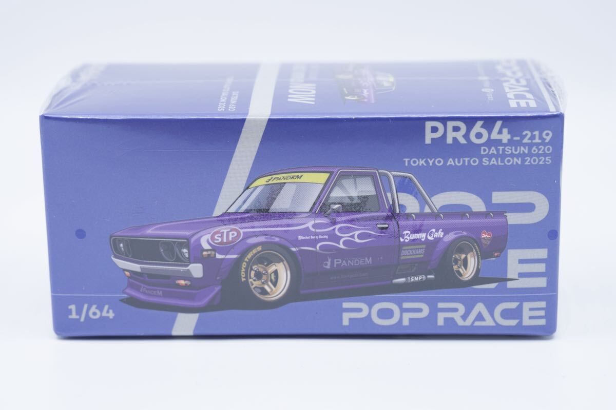 東京オートサロン2025限定 POPRACE 1/64 PR64-219 パンデム ダットサン 620 パープル Pandem Datsun POP RACE ポップレース_画像1