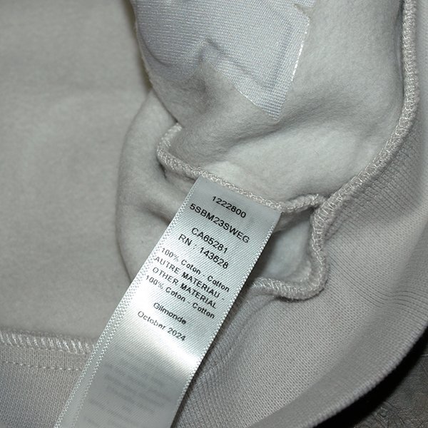 DIOR◇ディオール・プルオーバーパーカー◇ライトグレー系 10サイズ 裏起毛 クリーニング済み 美品_画像9