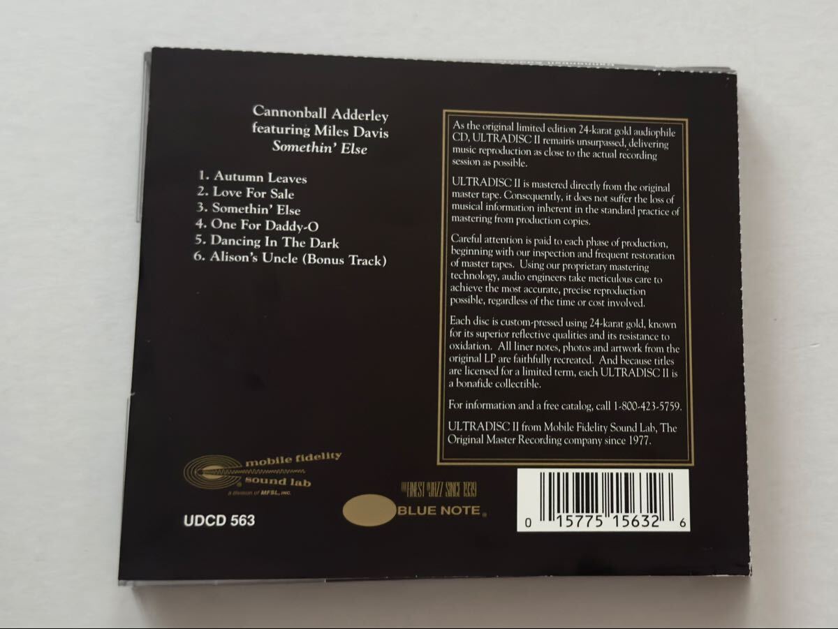 Cannonball Adderley Somethin' Else MFSL Mobile Fidelity 24KT GOLD CD + OBI 金帯 キャノンボール・アダレイ マイルス・ディヴィス_画像2