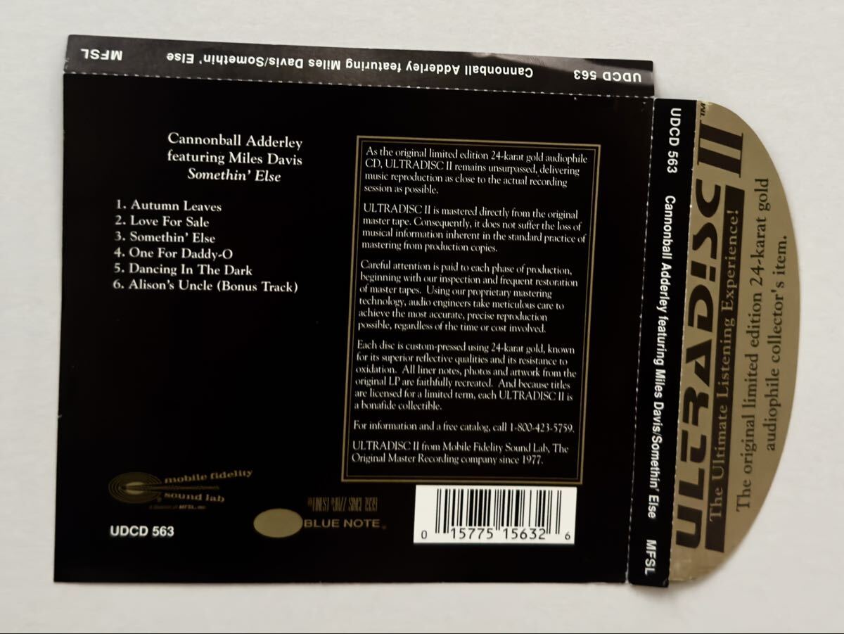 Cannonball Adderley Somethin' Else MFSL Mobile Fidelity 24KT GOLD CD + OBI 金帯 キャノンボール・アダレイ マイルス・ディヴィス_画像3