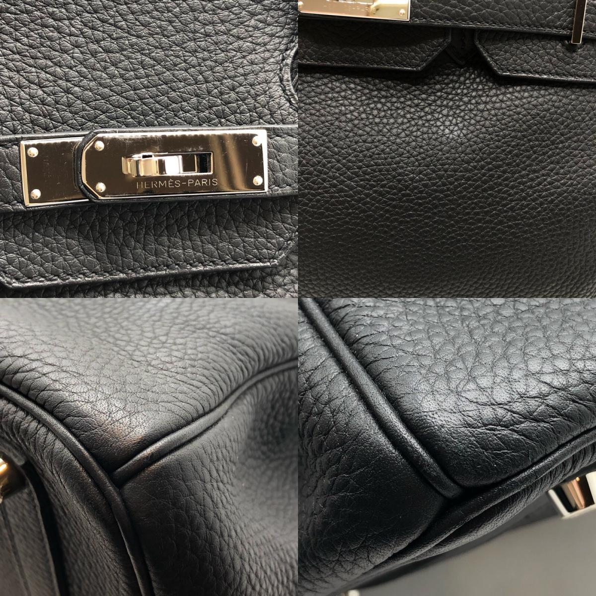 エルメス HERMES バーキン35 □O刻 ブラック×SV金具 トリヨン ハンドバッグ ユニセックス 中古_画像9