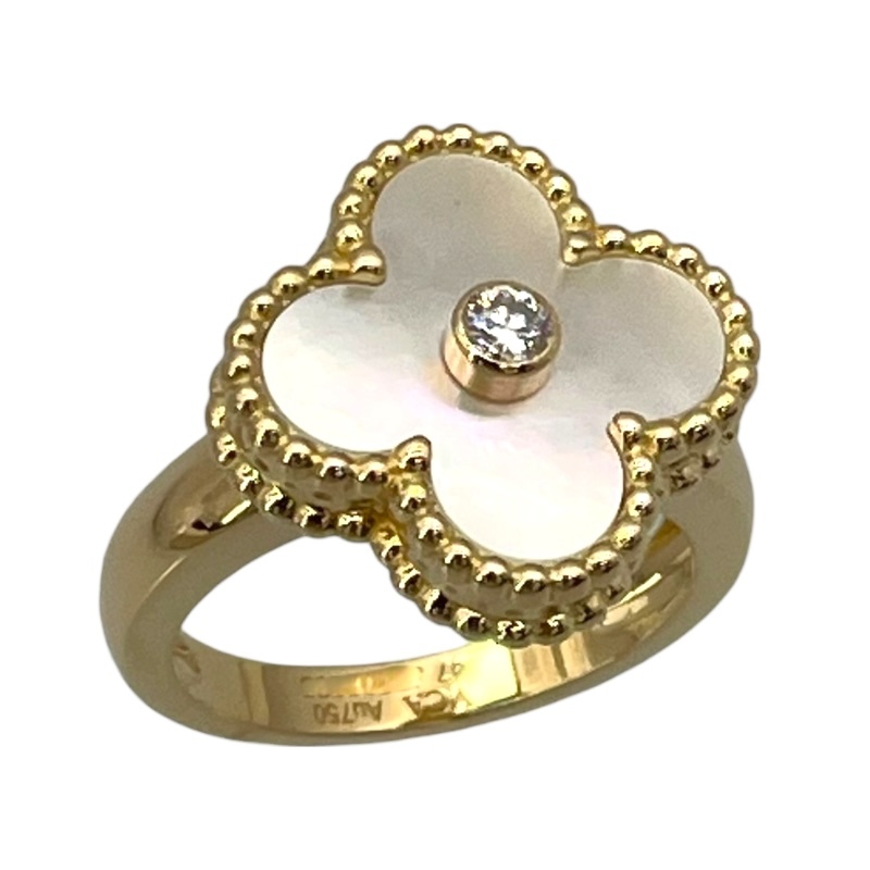 ヴァンクリーフ&アーペル Van Cleef & Arpels ヴィンテージアルハンブラリング ゴールド 750/MOP/ダイヤモンド ジュエリー 中古_画像1