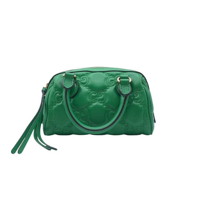 グッチ GUCCI 2WAYハンドバッグ 702251 グリーン　ゴールド金具 GGマーモント・レザー ハンドバッグ レディース 中古_画像2