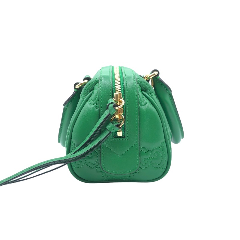 グッチ GUCCI 2WAYハンドバッグ 702251 グリーン　ゴールド金具 GGマーモント・レザー ハンドバッグ レディース 中古_画像4