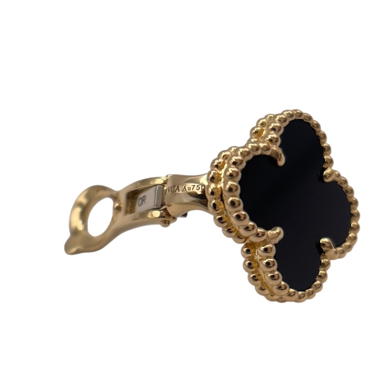 ヴァンクリーフ&アーペル Van Cleef & Arpels ヴィンテージアルハンブラピアス ゴールド 750 オニキス ジュエリー 中古_画像5