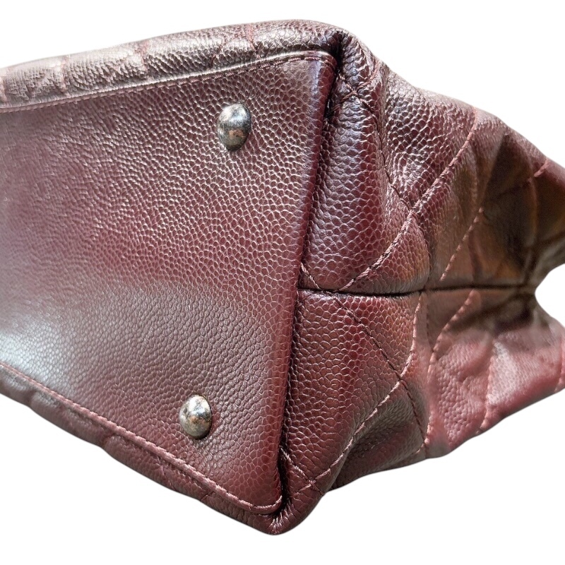 シャネル CHANEL マトラッセチェーントート A90451 ボルドー/シルバー金具 キャビアスキン トートバッグ レディース 中古_画像6