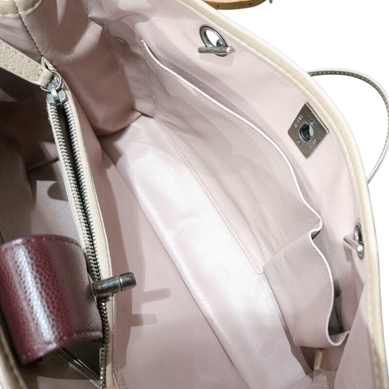 シャネル CHANEL マトラッセチェーントート A90451 ボルドー/シルバー金具 キャビアスキン トートバッグ レディース 中古_画像7