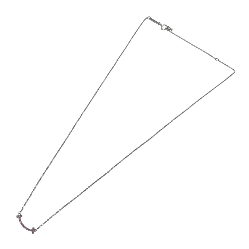  Tiffany TIFFANY&CO T Smile колье Mini белое золото Au750 ювелирные изделия б/у 
