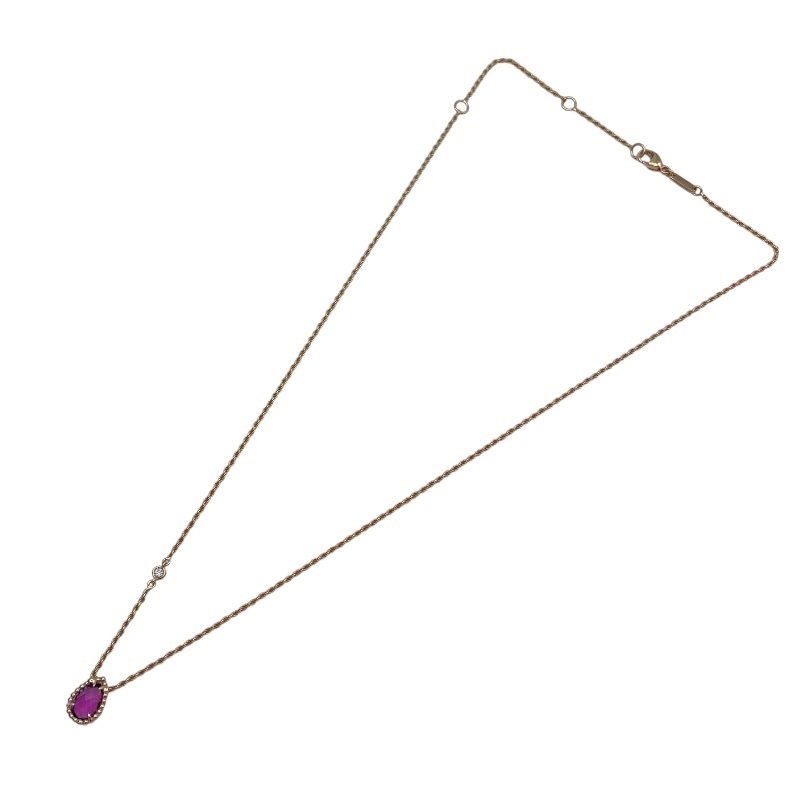 ブシュロン BOUCHERON セルパンボエムネックレス ピンクゴールド Au750 ロードライトガーネット ジュエリー 中古_画像5