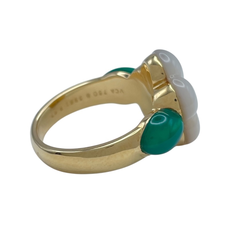 ヴァンクリーフ&アーペル Van Cleef & Arpels コーラルカメリアリング ゴールド 750 マザー オブ パール ジュエリー 中古_画像3