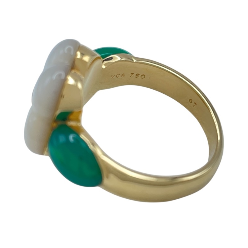 ヴァンクリーフ&アーペル Van Cleef & Arpels コーラルカメリアリング ゴールド 750 マザー オブ パール ジュエリー 中古_画像7