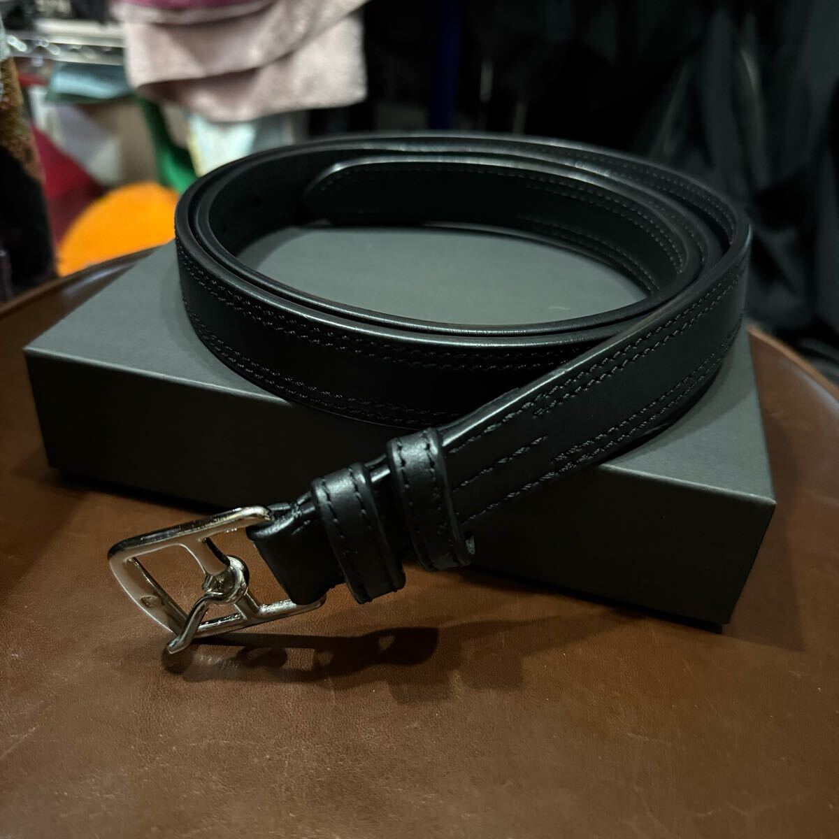 LAD MUSICIAN SOMES SADDLE コラボ ロングレザーベルト ブラック ラッドミュージシャン ソメスサドル_画像1