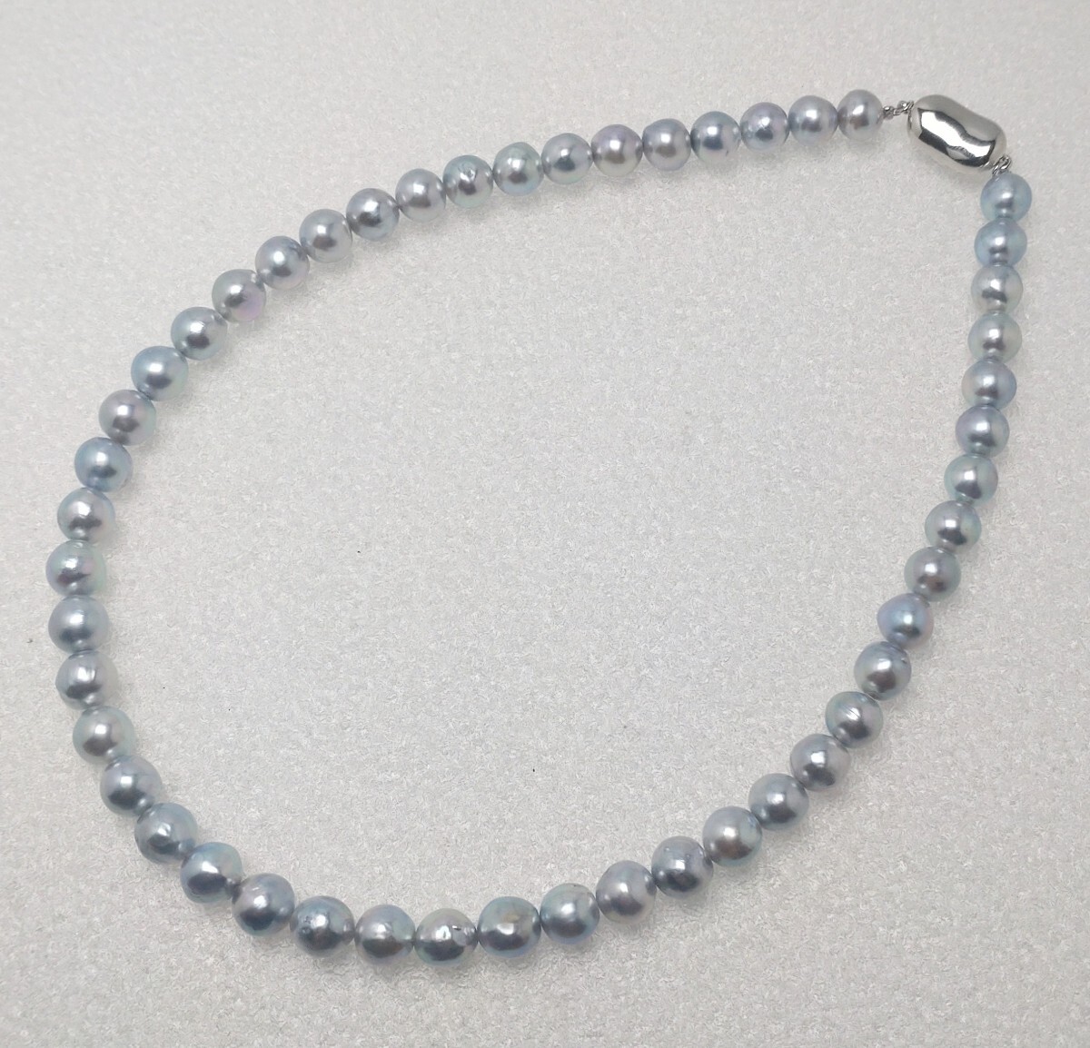 ∮真珠専門館∮ アコヤ真珠 ナチュラル ブルーグレー 7.5-8.0mm ネックレス 保証書付 ケース付 大特価（税込み価格）_画像2