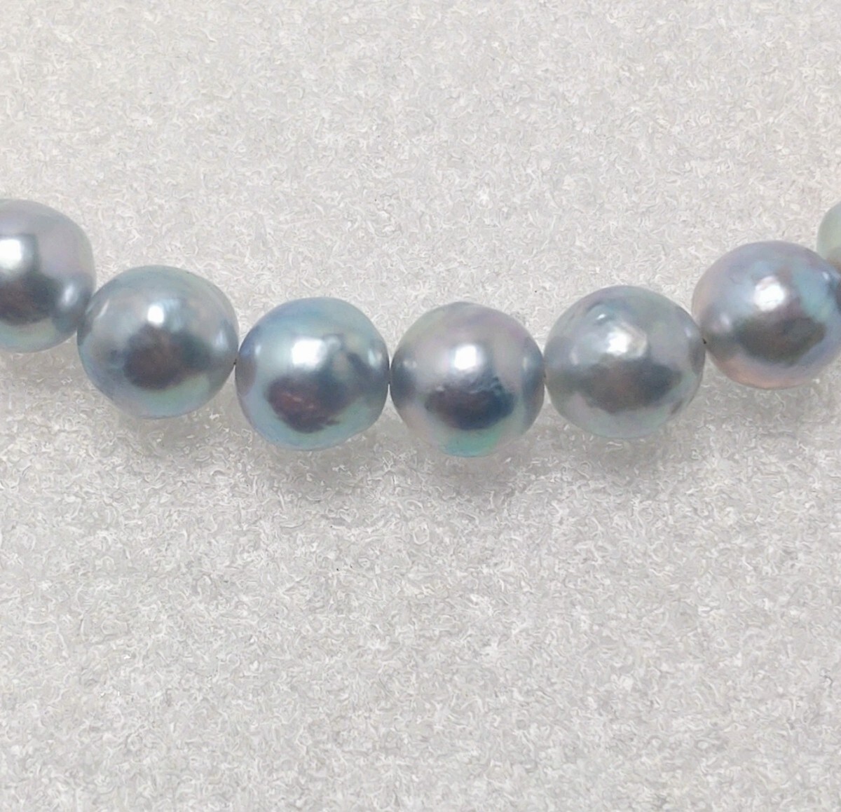 ∮真珠専門館∮ アコヤ真珠 ナチュラル ブルーグレー 7.5-8.0mm ネックレス 保証書付 ケース付 大特価（税込み価格）_画像4