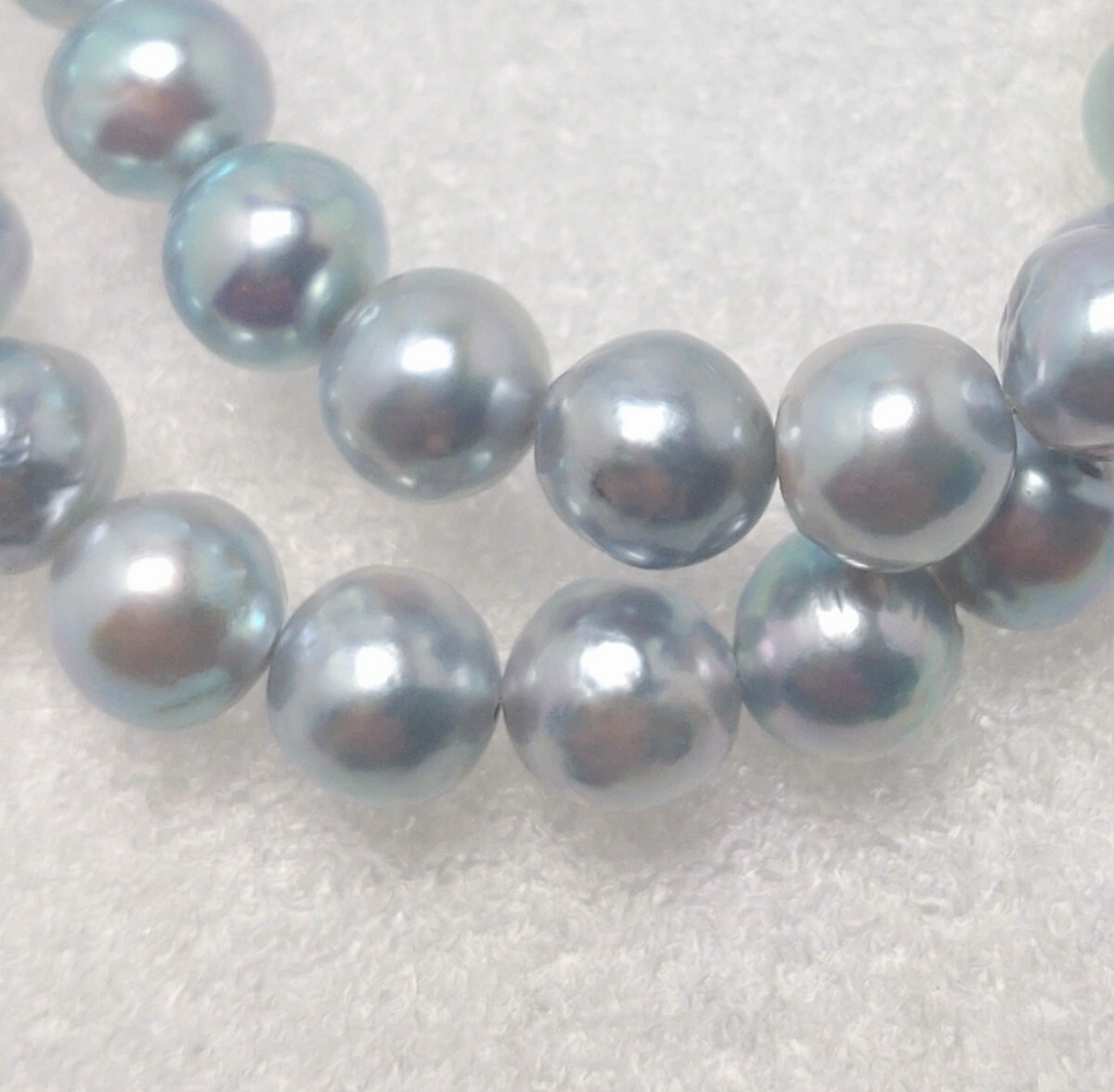 ∮真珠専門館∮ アコヤ真珠 ナチュラル ブルーグレー 7.5-8.0mm ネックレス 保証書付 ケース付 大特価（税込み価格）_画像3