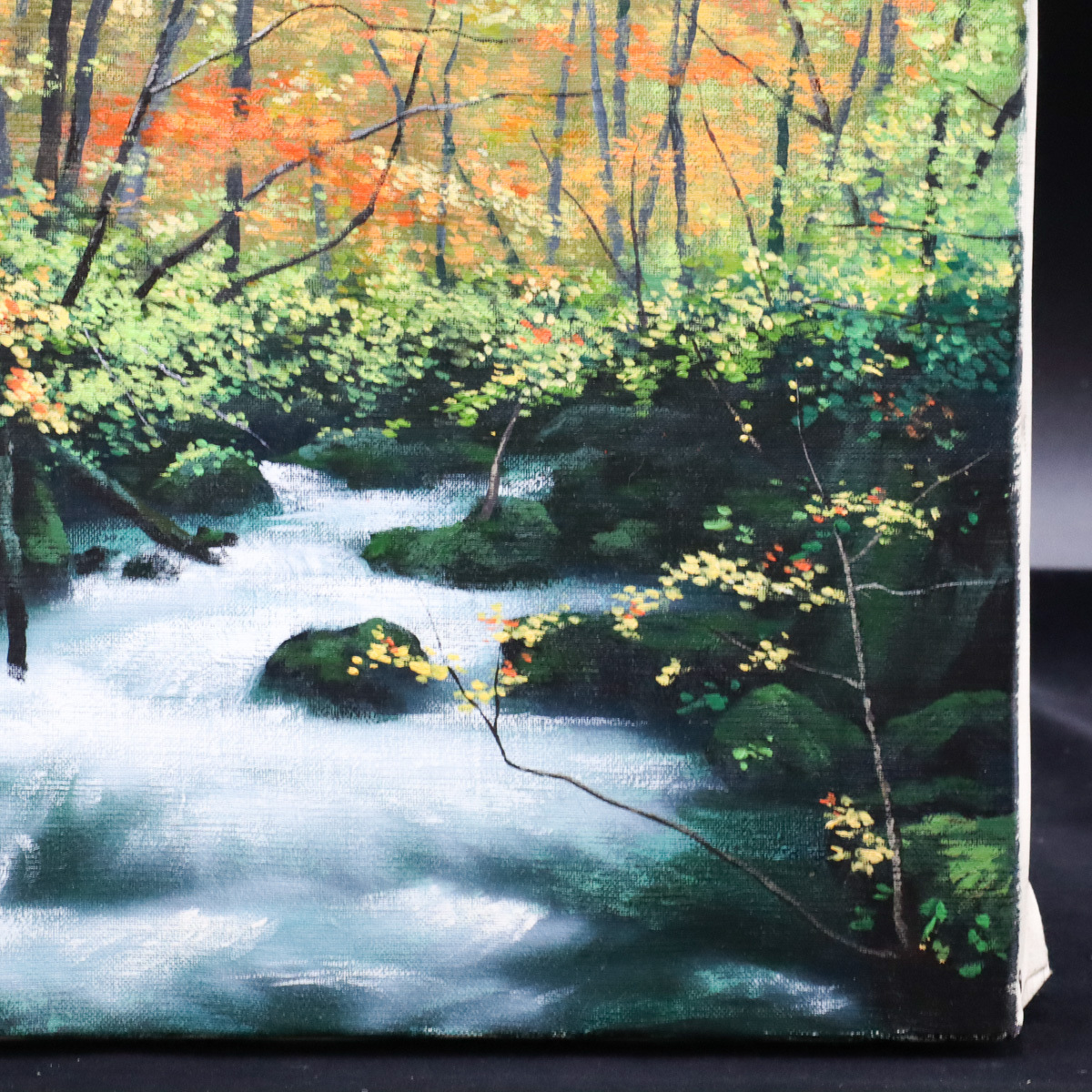 森秀雄 F4 油絵 画題「新緑に翔ぶ」 宙】真作保証 森秀雄「奥入瀬 残秋深まる」油彩 F4号 サイン裏書