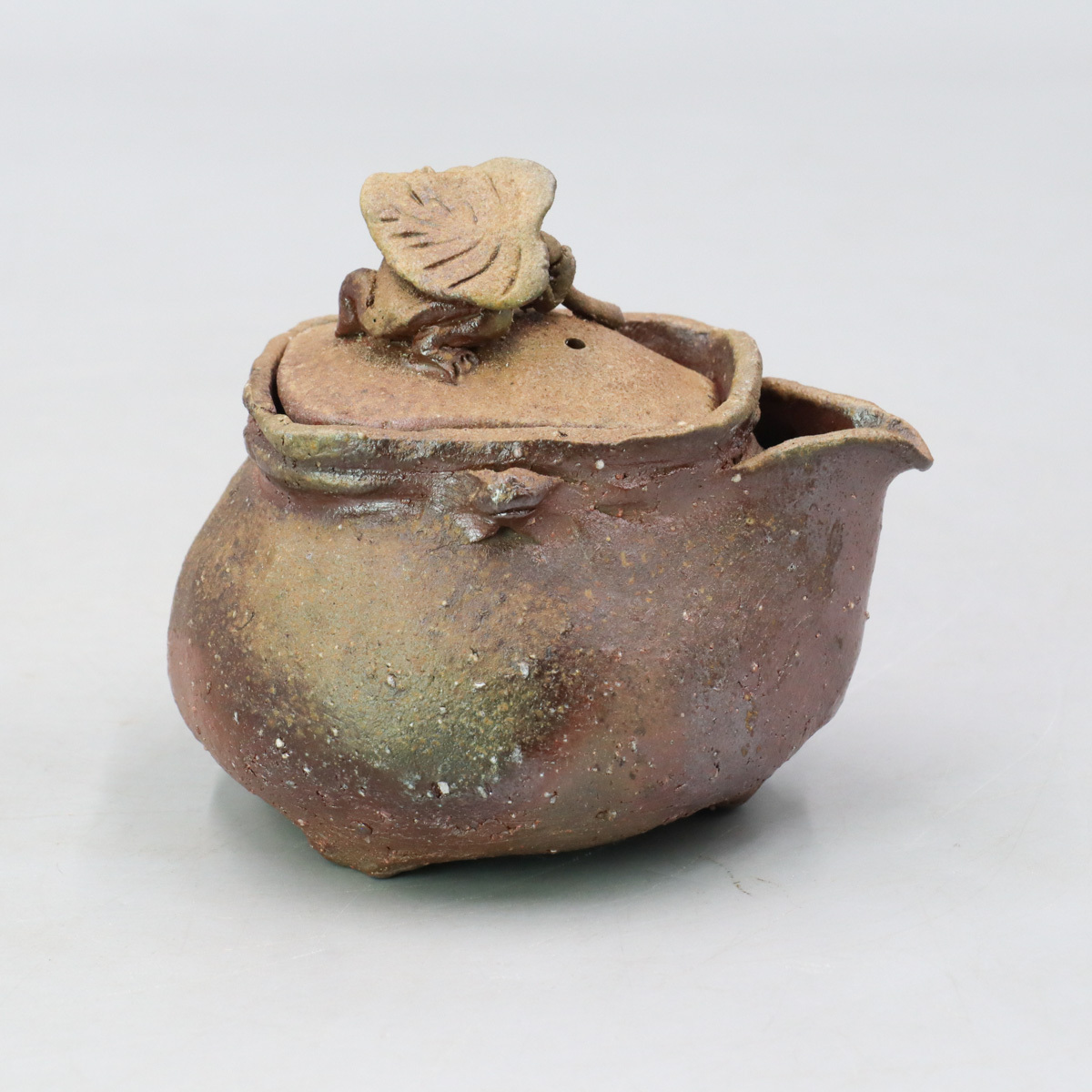 谷上◇備前焼 友利幸夫造 龍摘宝瓶 煎茶泡瓶 共箱 NS2131