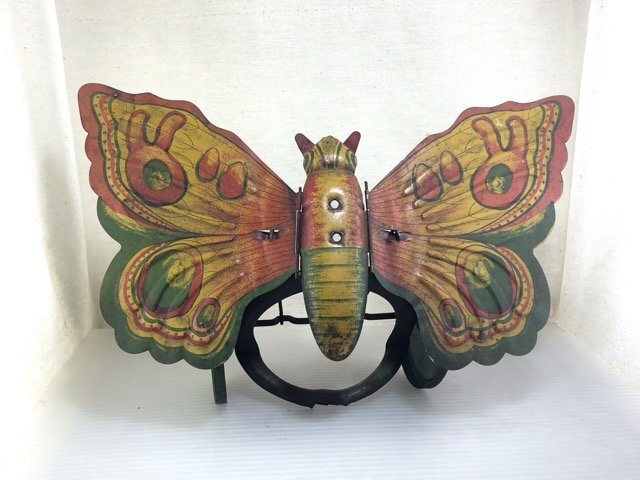 [ редкий ] Meiji времена жестяная пластина Vintage J.Chein&Co. America 1900s бабочка Tin Butterfly Push Toy MADE IN U.S.A античный 