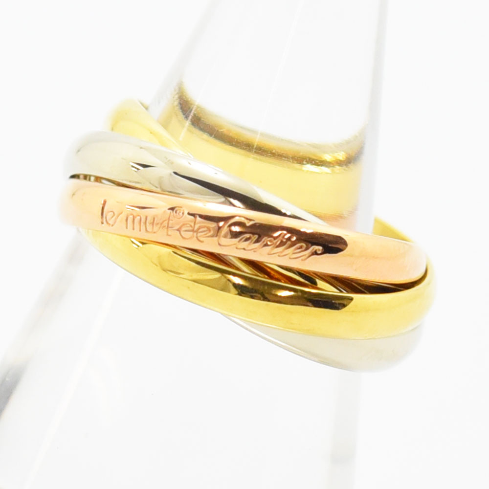 カルティエ リング トリニティ Cartier 指輪 スリーカラー 5連 K18 750 #54 約14号 新品仕上げ 中古_画像1