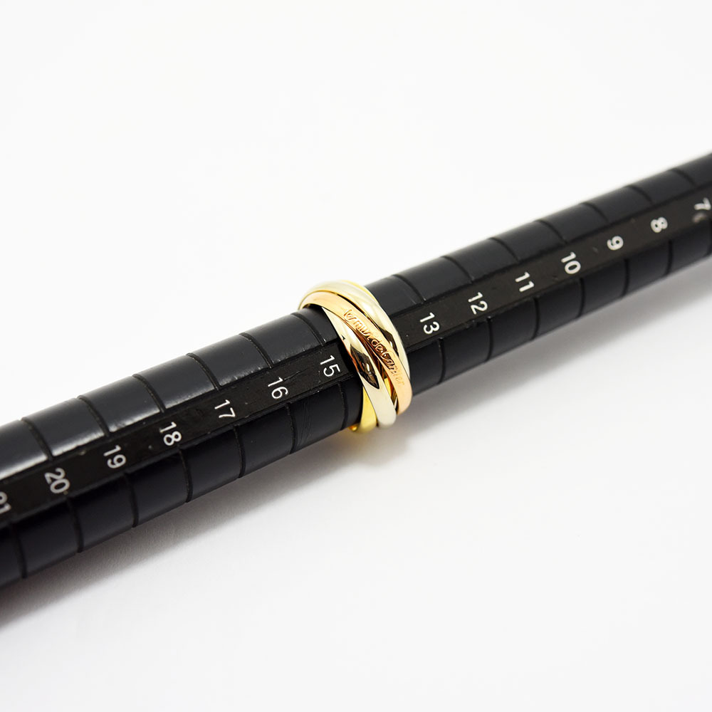 カルティエ リング トリニティ Cartier 指輪 スリーカラー 5連 K18 750 #54 約14号 新品仕上げ 中古_画像8