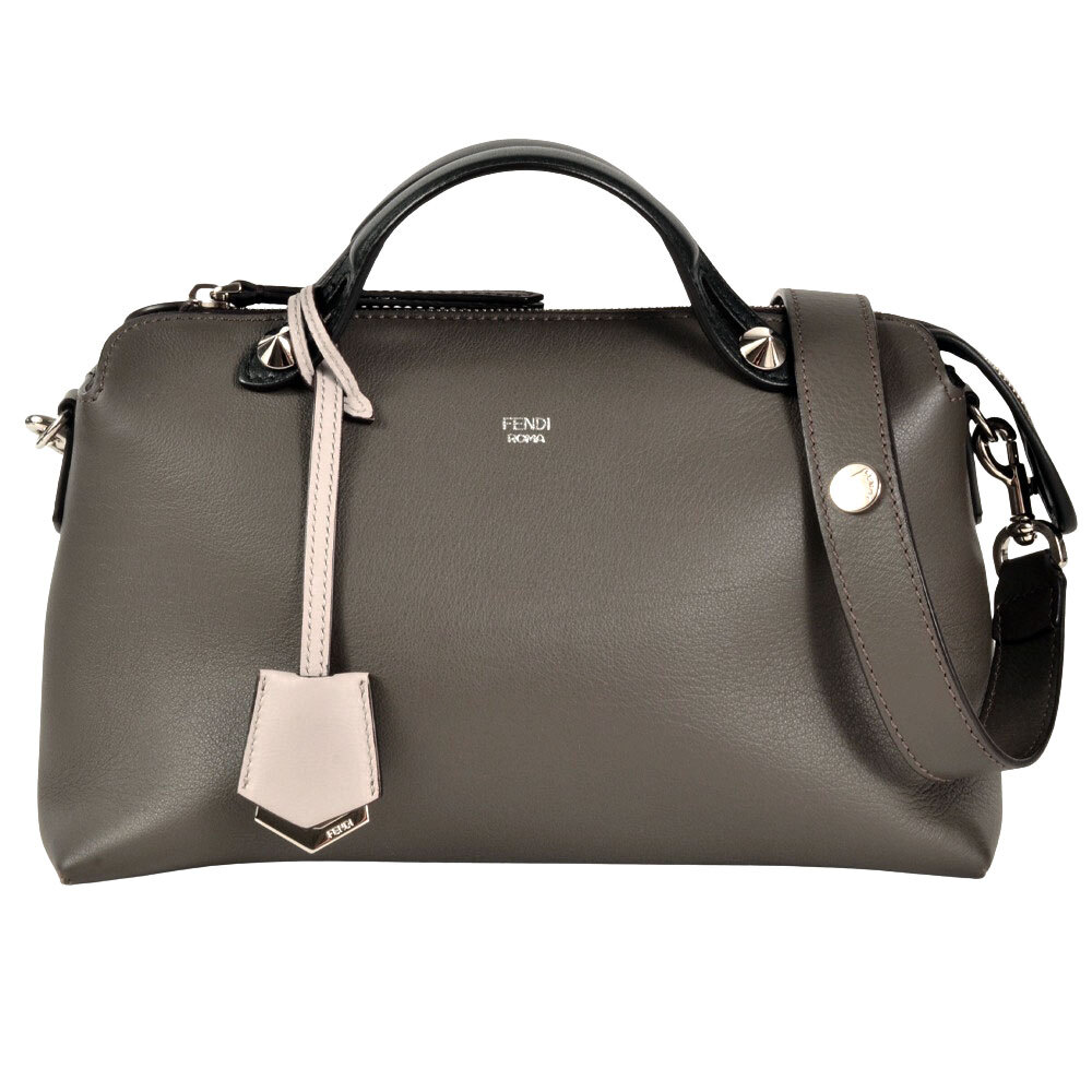 フェンディ FENDI バイザウェイ ミディアム ハンドバッグ レザー 8BL124 グレー ショルダーストラップ_画像1