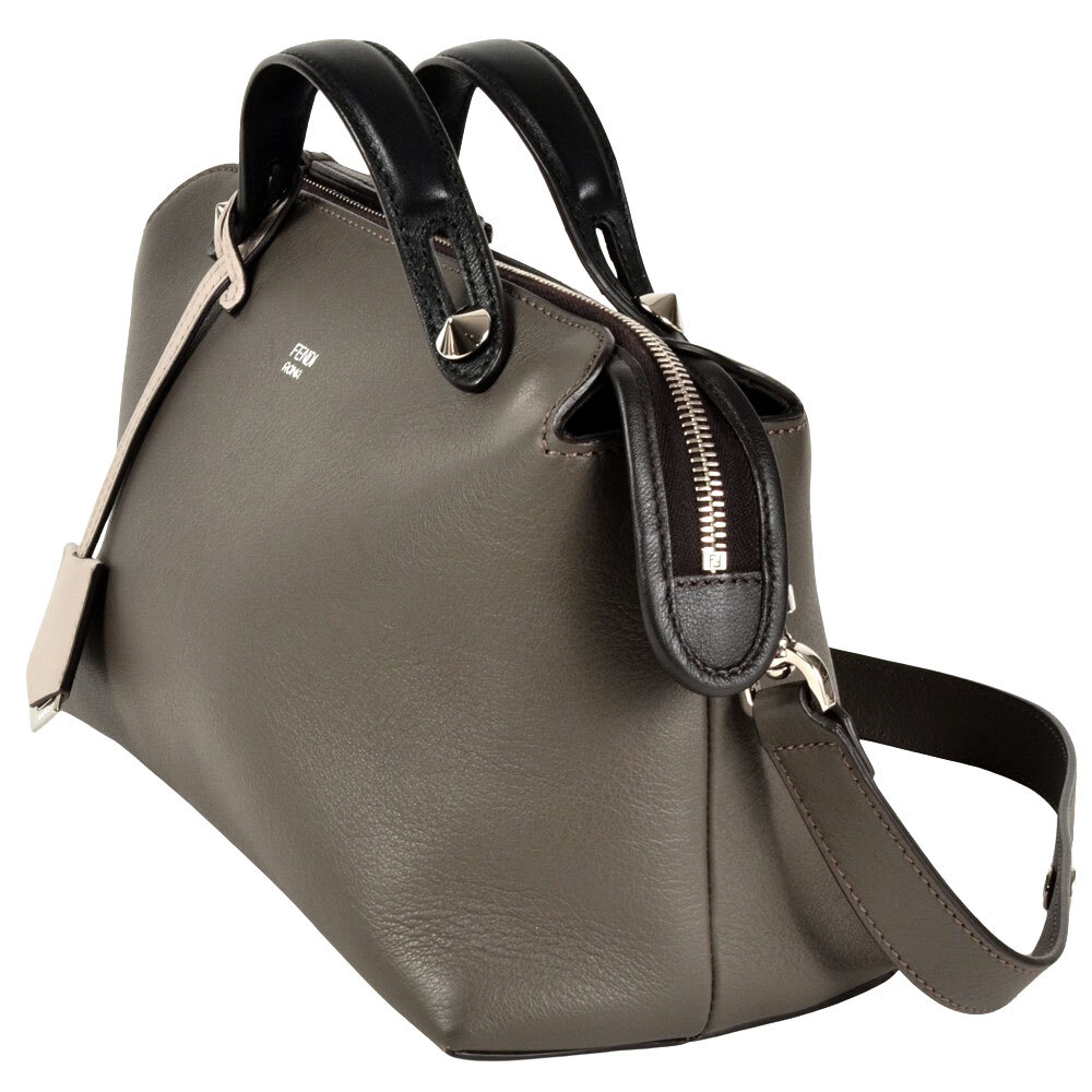 フェンディ FENDI バイザウェイ ミディアム ハンドバッグ レザー 8BL124 グレー ショルダーストラップ_画像2