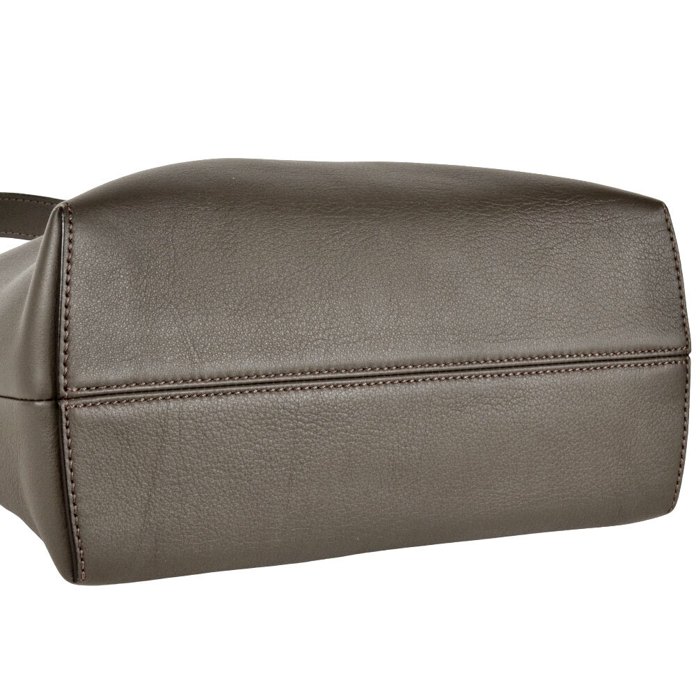 フェンディ FENDI バイザウェイ ミディアム ハンドバッグ レザー 8BL124 グレー ショルダーストラップ_画像4