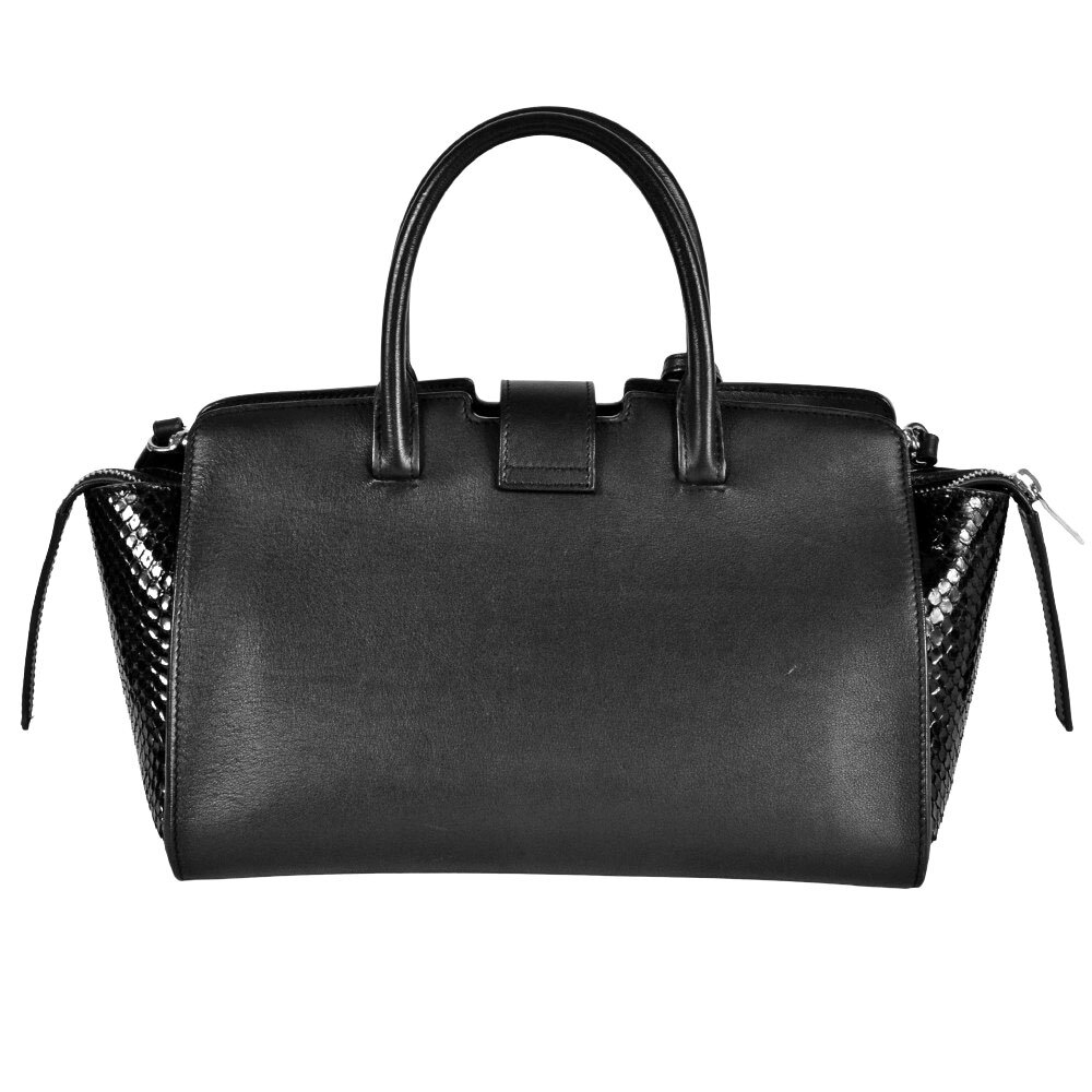 サンローラン SAINT LAURENT ダウンタウン カバス ショルダーストラップ付 ハンドバッグ レザー パイソン 436834 ブラック