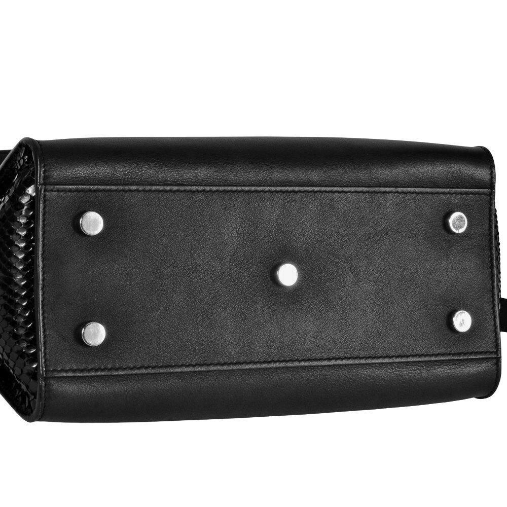 サンローラン SAINT LAURENT ダウンタウン カバス ショルダーストラップ付 ハンドバッグ レザー パイソン 436834 ブラック