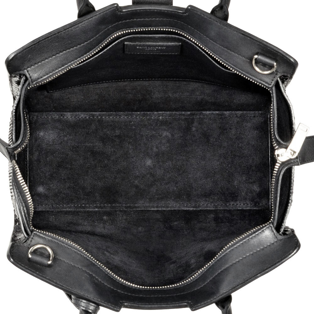 サンローラン SAINT LAURENT ダウンタウン カバス ショルダーストラップ付 ハンドバッグ レザー パイソン 436834 ブラック
