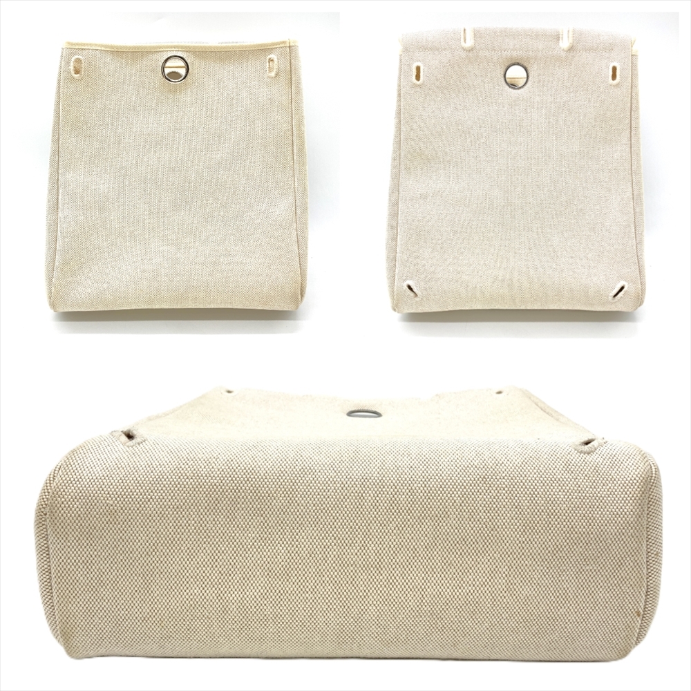 エルメス HERMES エールバッグ アド リュック キャンバス レザー □F刻印 ナチュラル シルバー金具 バックパック レディース_画像7