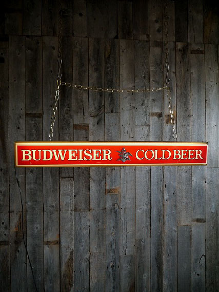 ビンテージBUDWEISERCOLDBEER大型ライトサイン [golp-147]検アメリカUSA1979年ライトサイン吊り下げ壁付け店舗ディスプレイ什器BAR_画像1