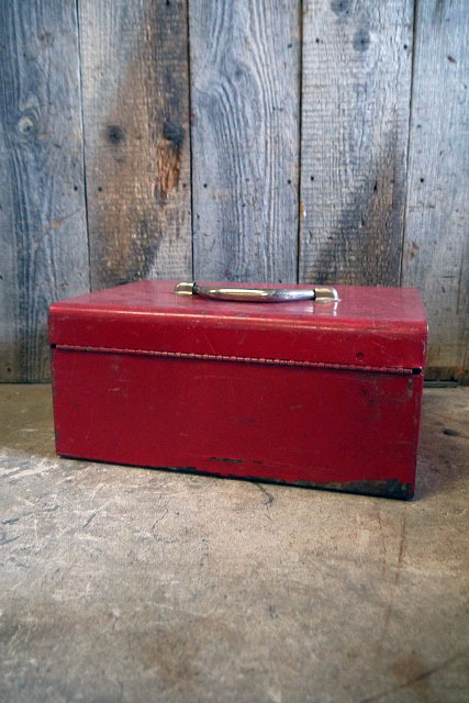 ビンテージMilwaukeeELECTRICTOOLBOXB [gotf-113]検アメリカUSAMOTORガレージ1996年３月色褪せ工具箱インテリア雑貨_画像4