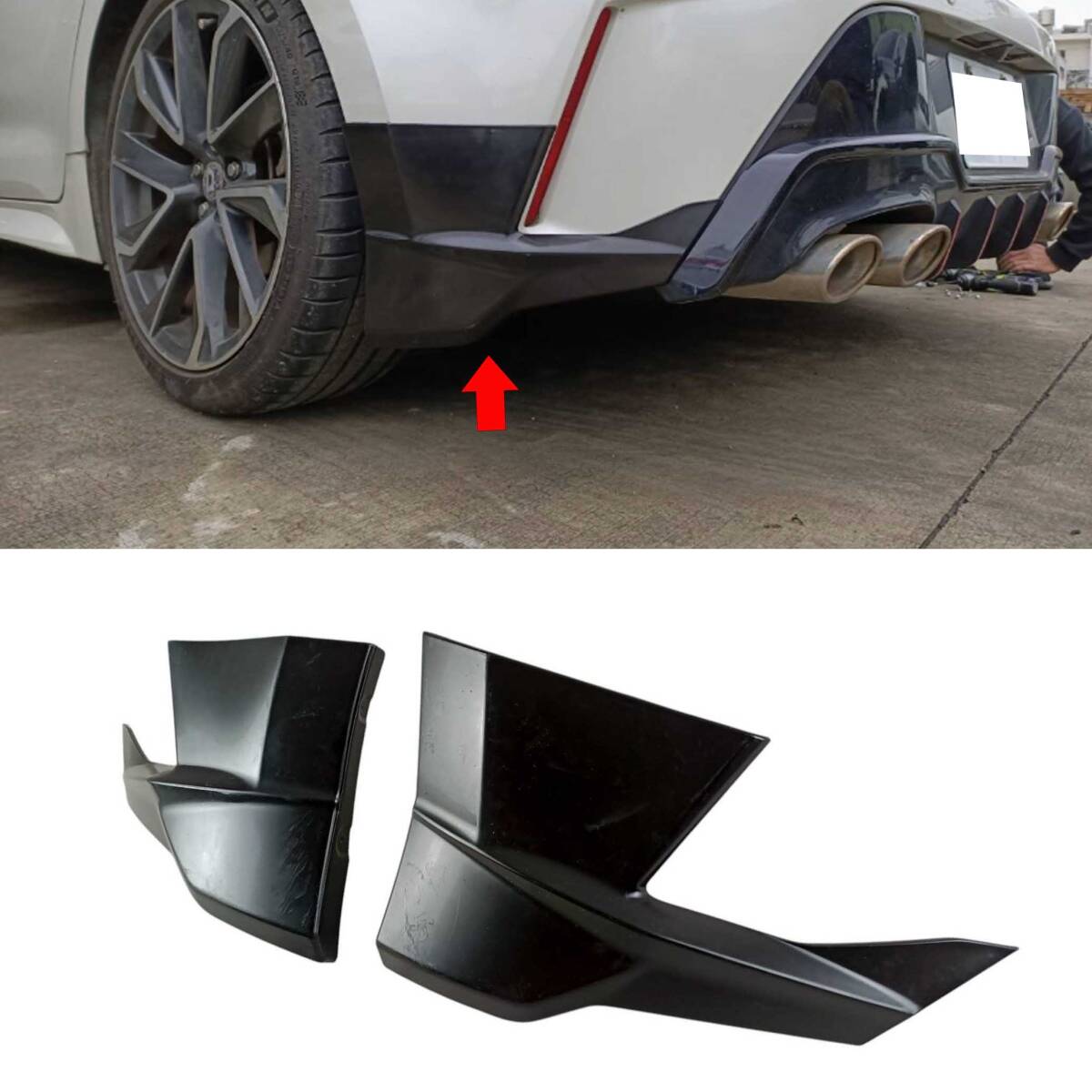 塗装対応トヨタ カローラスポーツ NRE210H NRE214H ZWE211H ZWE213H MZEA12H ZWE219H リアサイドスプリッタースポイラー M TYPE_画像1