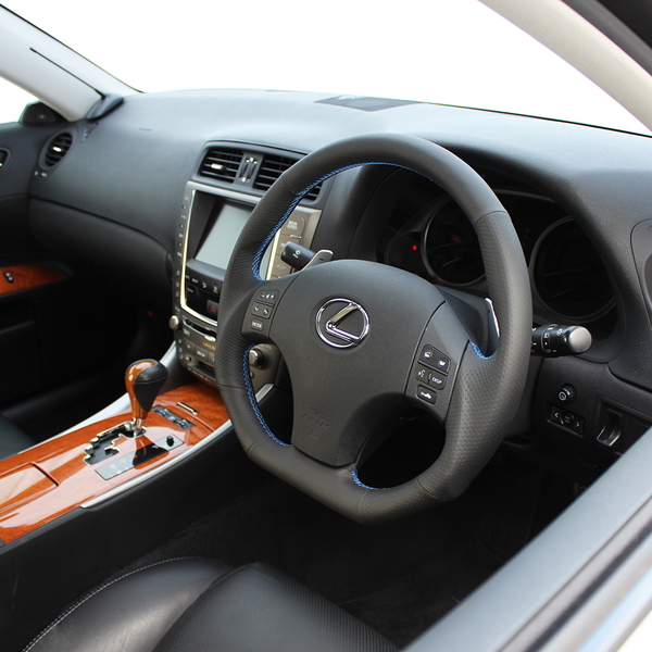 IS 20系 ステアリング レアル オリジナルシリーズ ISD-LPB-BL 取付セット REAL Dシェイプ 純正同径 ガングリップ ハンドル_画像2