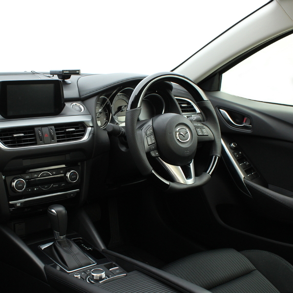 アテンザ GJ ステアリング レアル オリジナルシリーズ MZB-PBW-BK 取付セット REAL Dシェイプ 小径 ガングリップ ATENZA ハンドル_画像4