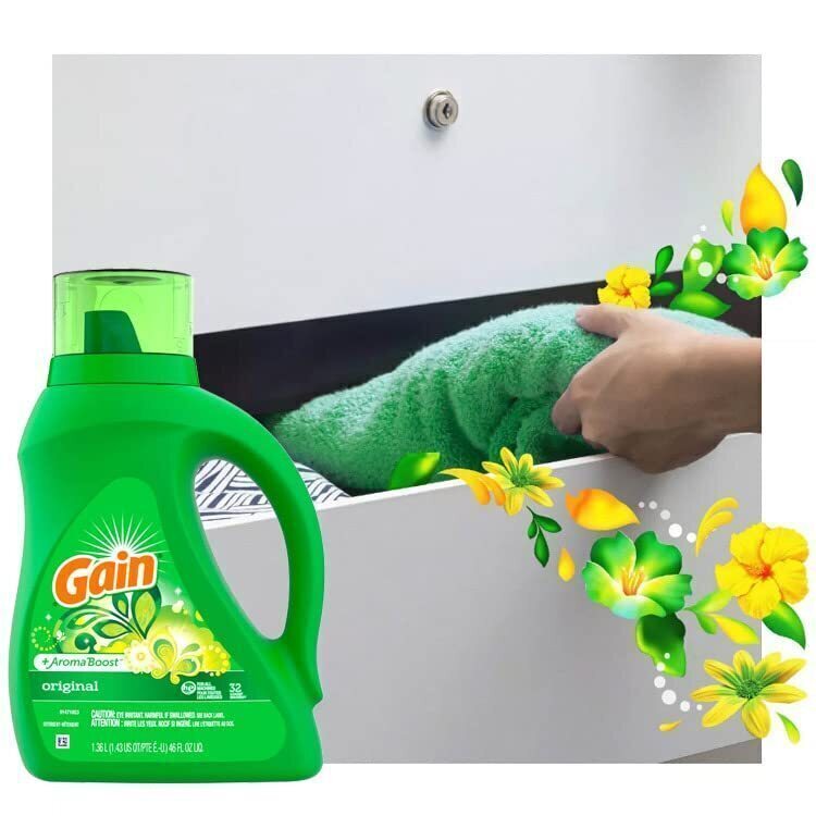 ２本セット　Gain ゲイン 洗濯洗剤 液体 オリジナル 32回分(1.36L 46oz) [並行輸入品]_画像4