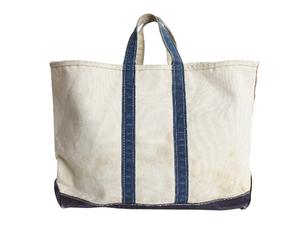 80s 初期 ギザタグ ★ エルエルビーン キャンバス トートバッグ LARGE ヴィンテージ USA製 2色タグ ガイドライン アウトドア カバン 紺 白