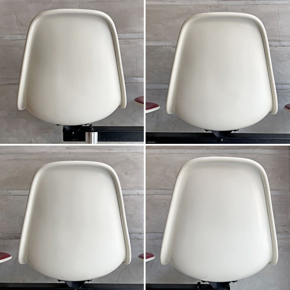 ♪ ハーマンミラー Herman Miller ビンテージ エアポートベンチ タンデムシート 4連 サイドシェル 3rd PVCレザー FRP イームズ 希少_画像5