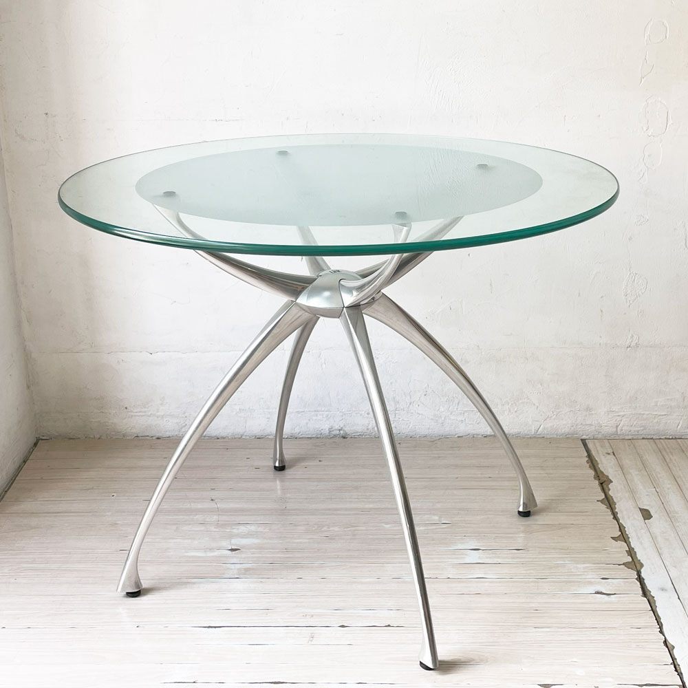 アダル ADAL リンクテーブル　丸型ガラステーブル アダル ADAL リンクテーブル 丸型ガラステーブル ガラステーブル 木