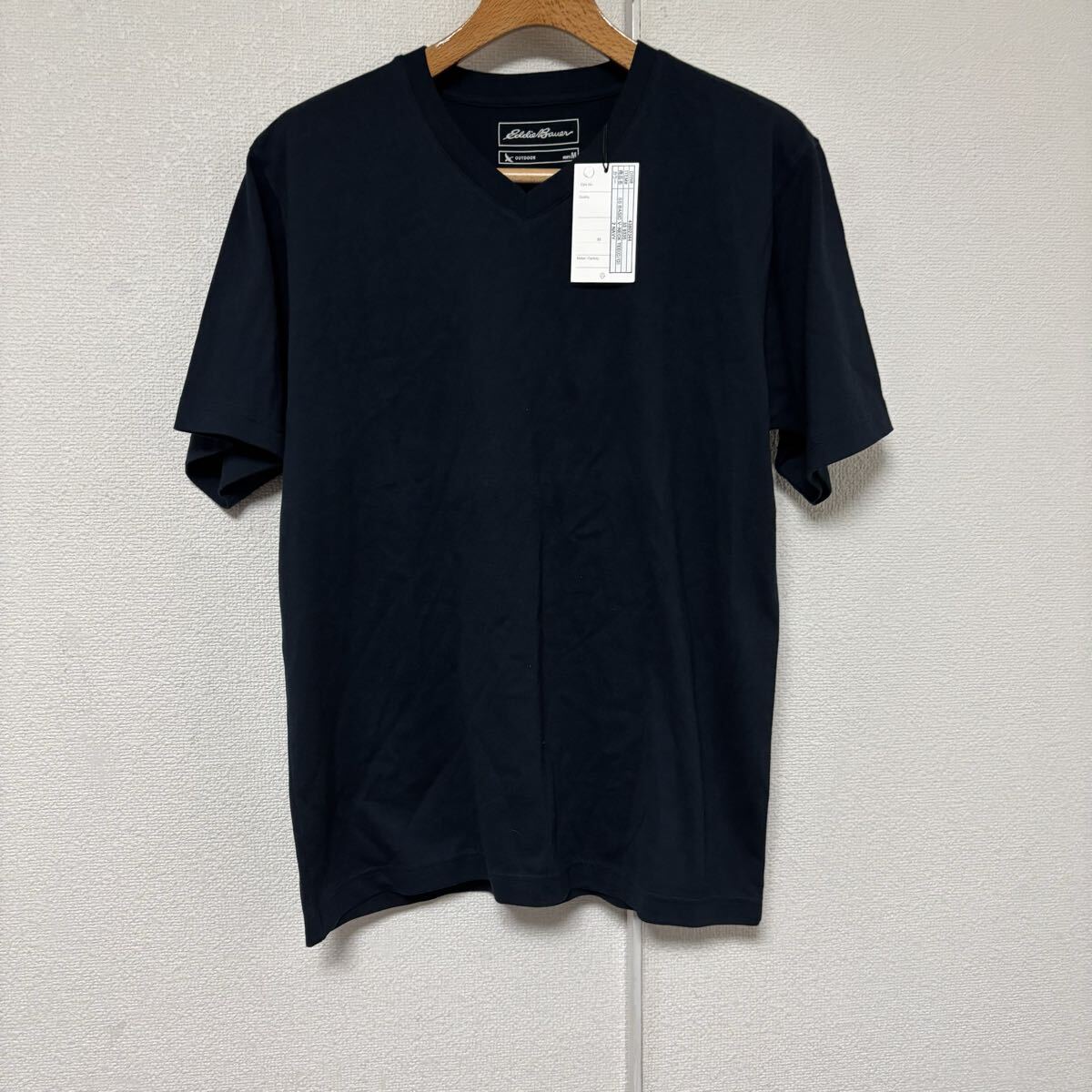新品エディーバウアー 無地VネックTシャツMネイビー