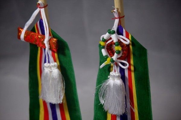 神棚 神具 真榊 まさかき 中型 大型 神棚用 32cm 一対 神棚セット 神具セット 装飾パーツ 飾り おしゃれ モダン お供え_画像2