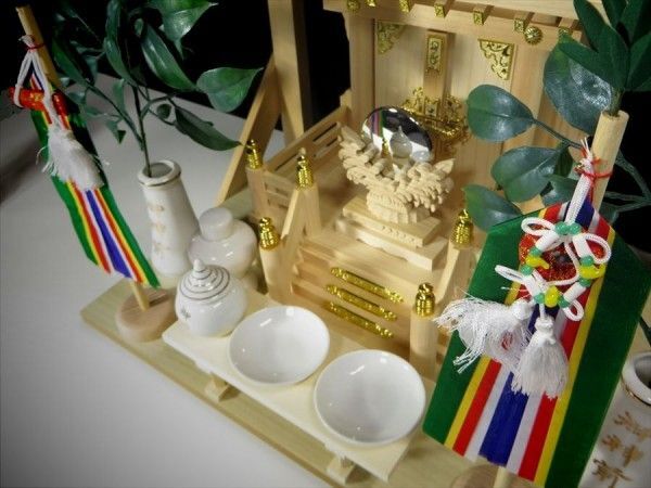 神棚 神具 真榊 まさかき 中型 大型 神棚用 32cm 一対 神棚セット 神具セット 装飾パーツ 飾り おしゃれ モダン お供え_画像3