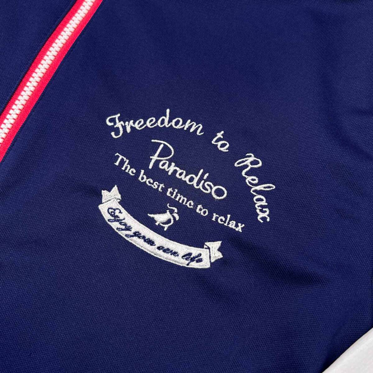 Paradiso パラディーゾ レイヤード風 長袖Tシャツ カットソー サイズ M /ゴルフ/スポーツ/ネイビー×ホワイト_画像3