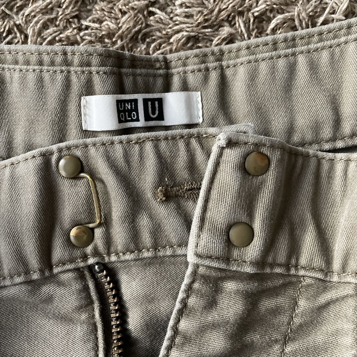 UNIQLO U ワイドフィットワークパンツ ユニクロ 321-443644 パンツ ベージュ_画像4
