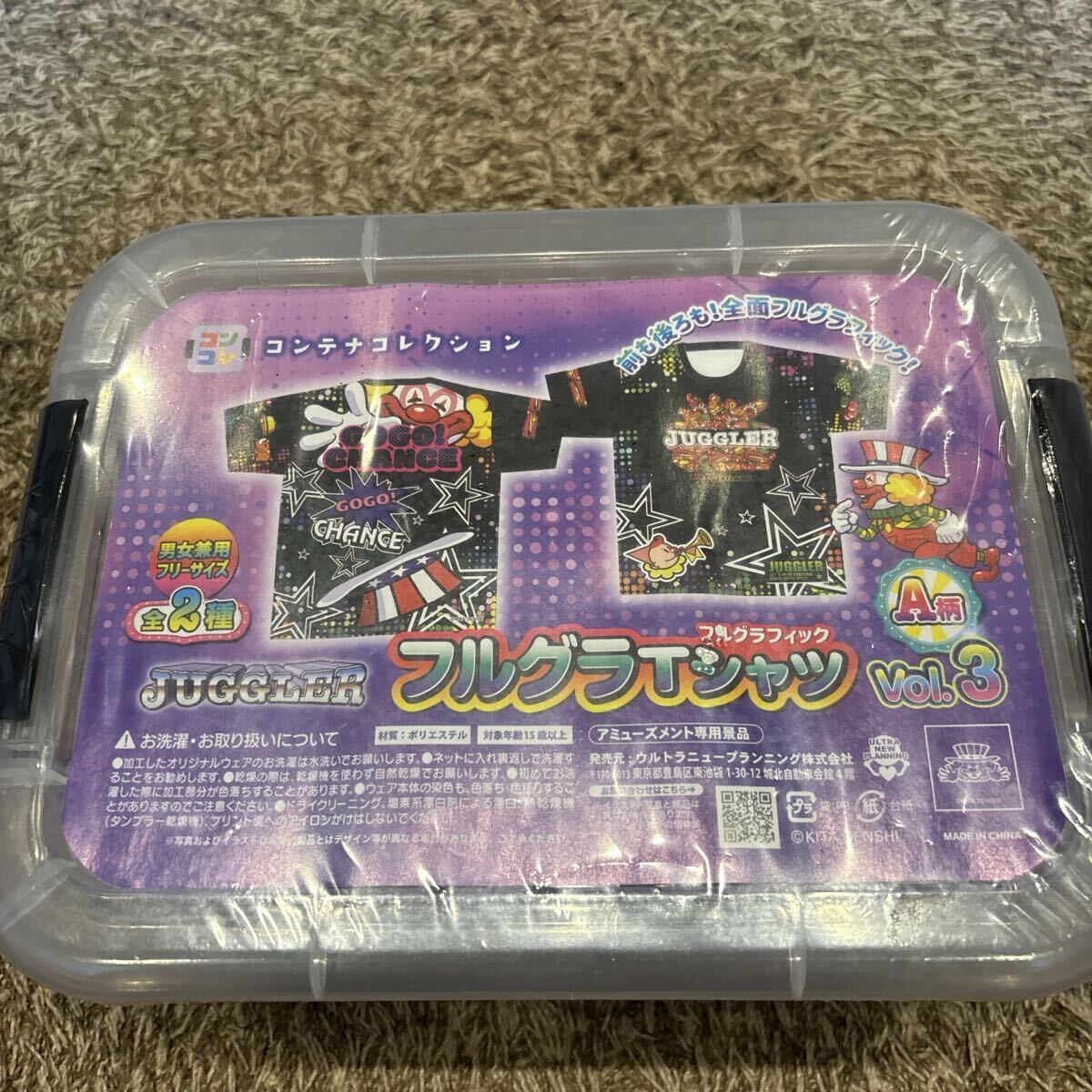 ジャグラー Tシャツ 【新品】フルグラvol.3 A柄 フリー 黒 コンテナ付_画像1