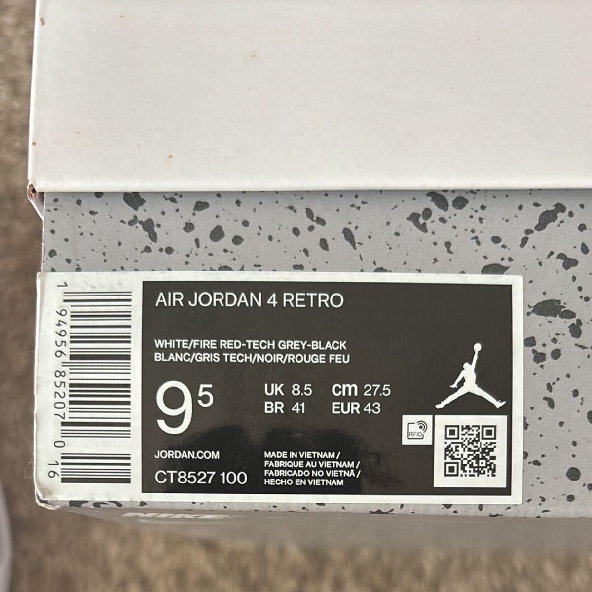AIR JORDAN 4 TECH WHITE 27.5cm aj4 白 NIKE_画像6