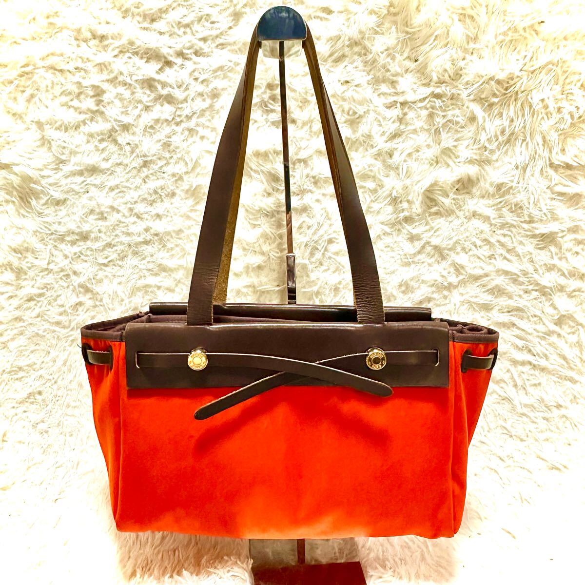 HERMES エルメス ショルダーバッグ カバスPM オレンジ×レッド HERMES エルメス ショルダーバッグ カバスPM オレンジ×レッド