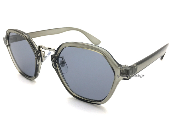 METAL BRIDGE HEXAGON SUNGLASS CLEAR SMOKE × LIGHT SMOKE/メタルブリッジヘキサゴンサングラス六角形型フレームシェイプuv紫外線カット_画像1